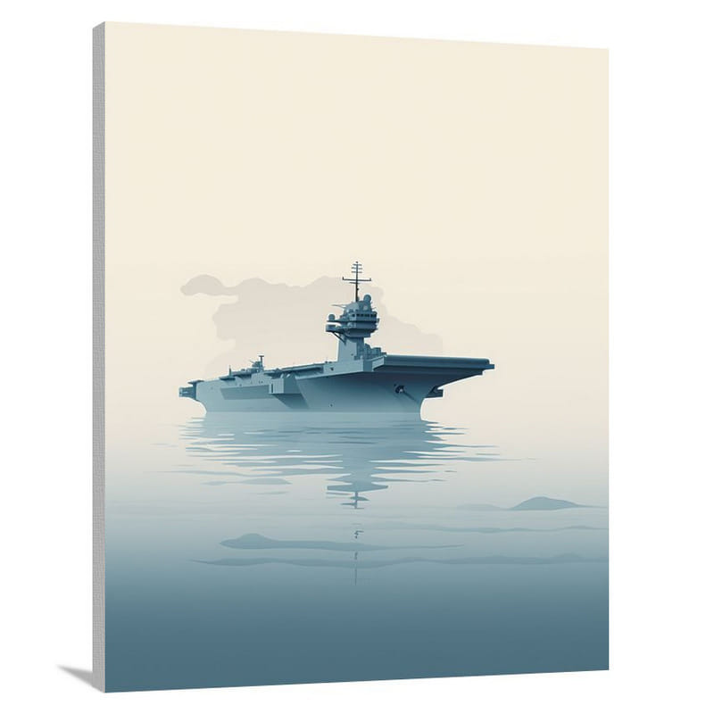 Silent Guardian: Aircraft Carrier - Minimalist - Canvas Print