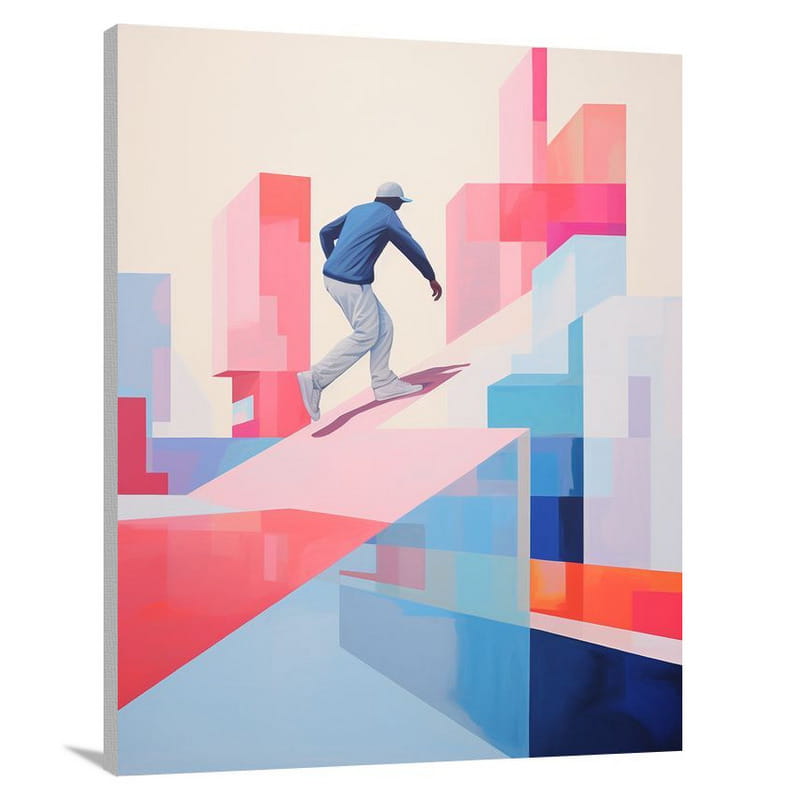 Skateboarding Symphony - Minimalist - Canvas Print