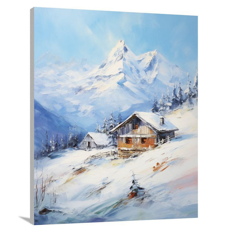 Ski Chalet Serenity - Impressionist 2 - Canvas Print