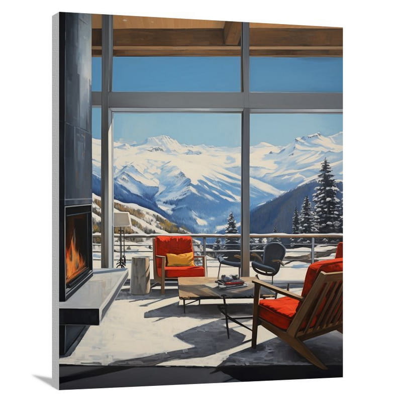 Ski Chalet Serenity - Minimalist - Canvas Print