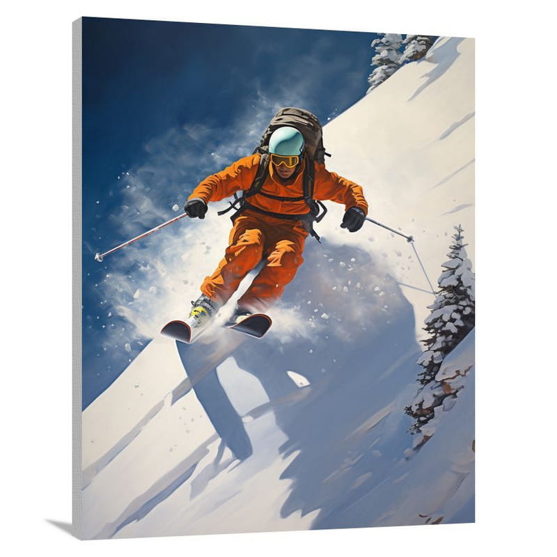 Skiing: Gravity's Grace. - Canvas Print