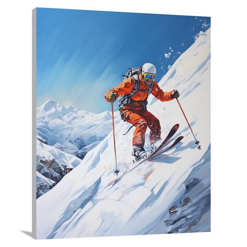Skiing: Gravity's Grace. - Contemporary Art - Canvas Print