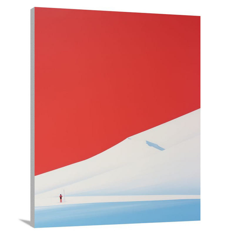 Skiing Serenity - Minimalist - Canvas Print