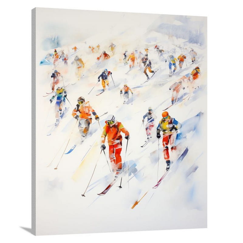 Skiing Symphony - Watercolor - Canvas Print