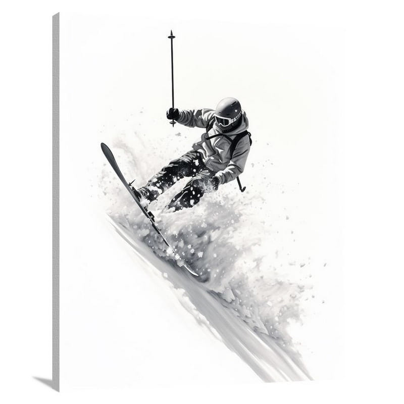 Skiing Thrills - Canvas Print
