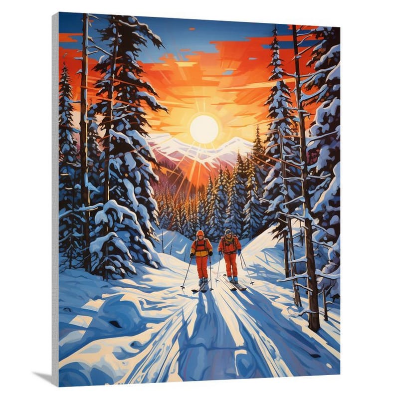 Skiing Through Nature's Obstacles - Canvas Print