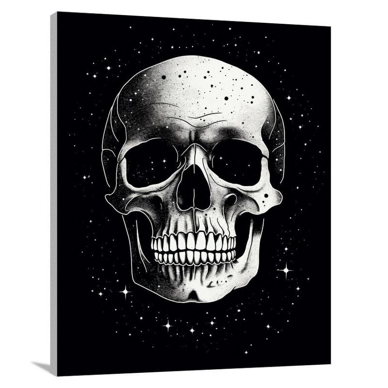 Skull Constellation - Black And White - Canvas Print