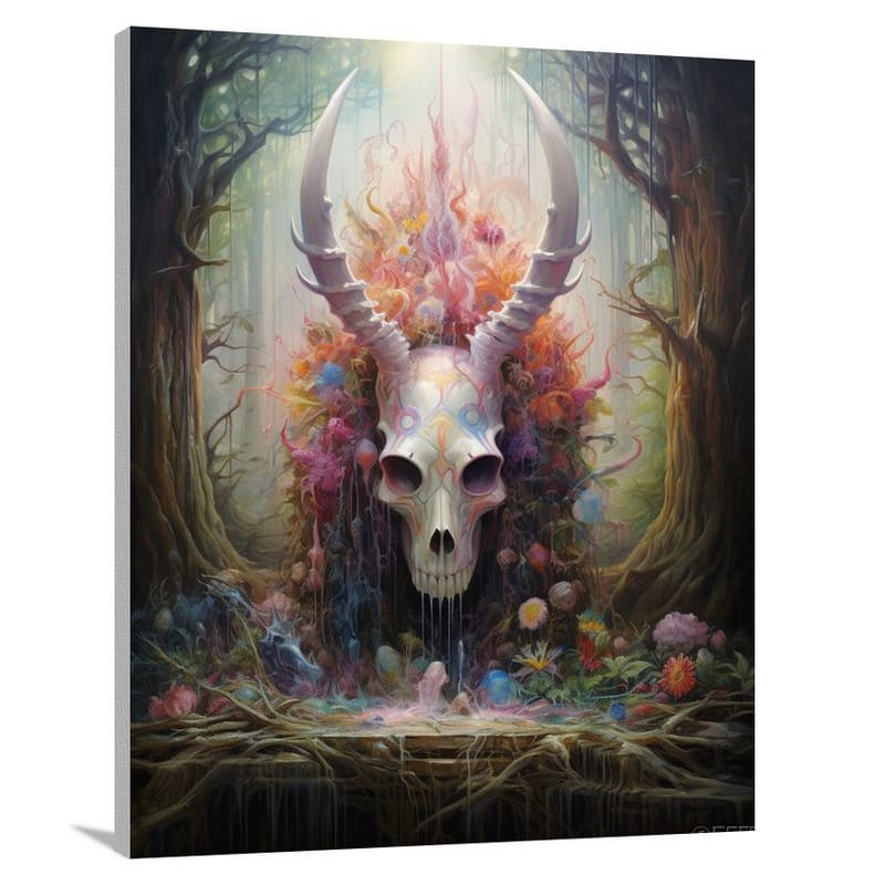 Skull's Enchanted Throne - Canvas Print