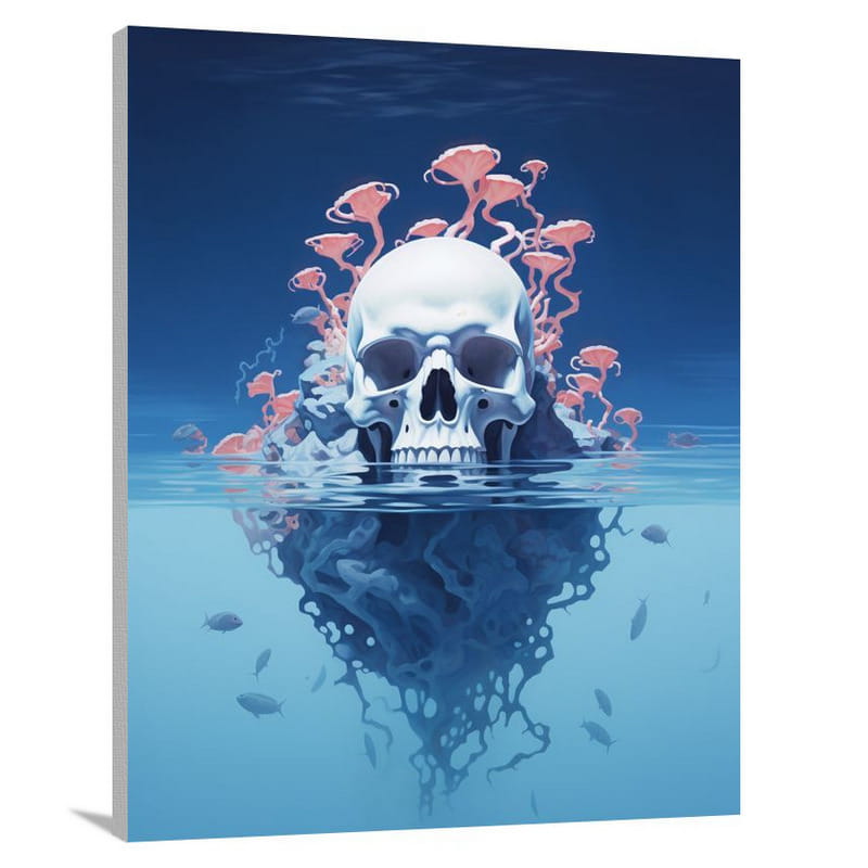 Skull's Subaquatic Symphony - Canvas Print
