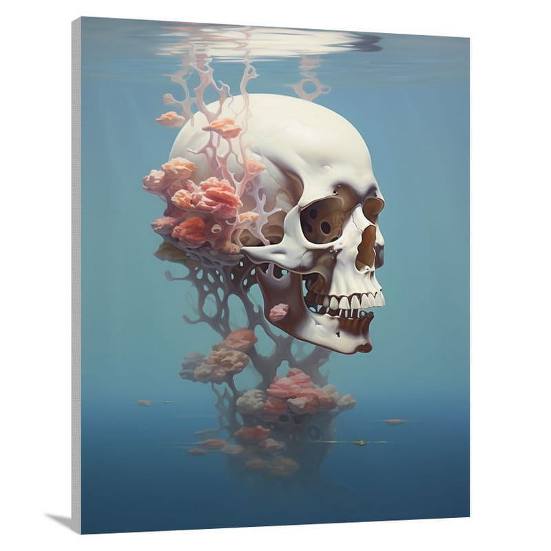 Skull's Submerged Symphony - Canvas Print