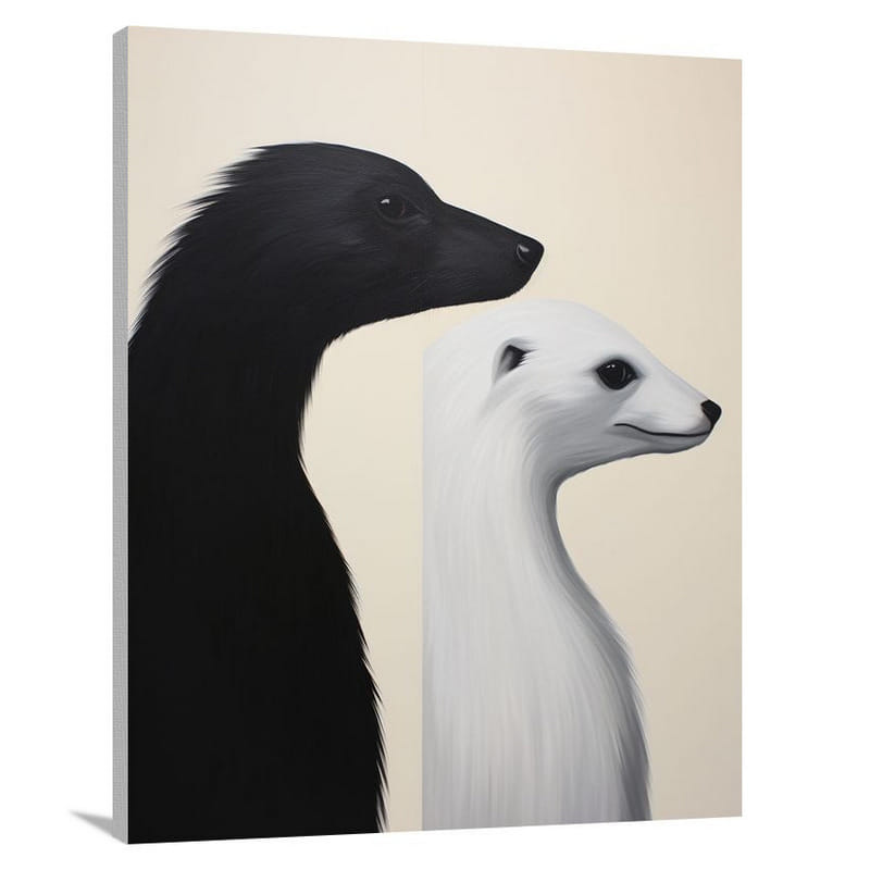 Skunk's Encounter - Minimalist - Canvas Print