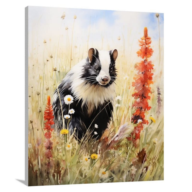 Skunk's Serenade - Watercolor - Canvas Print