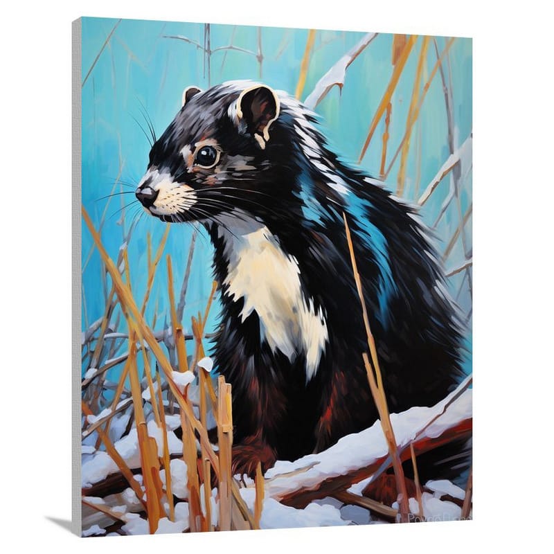 Skunk's Winter Journey - Canvas Print