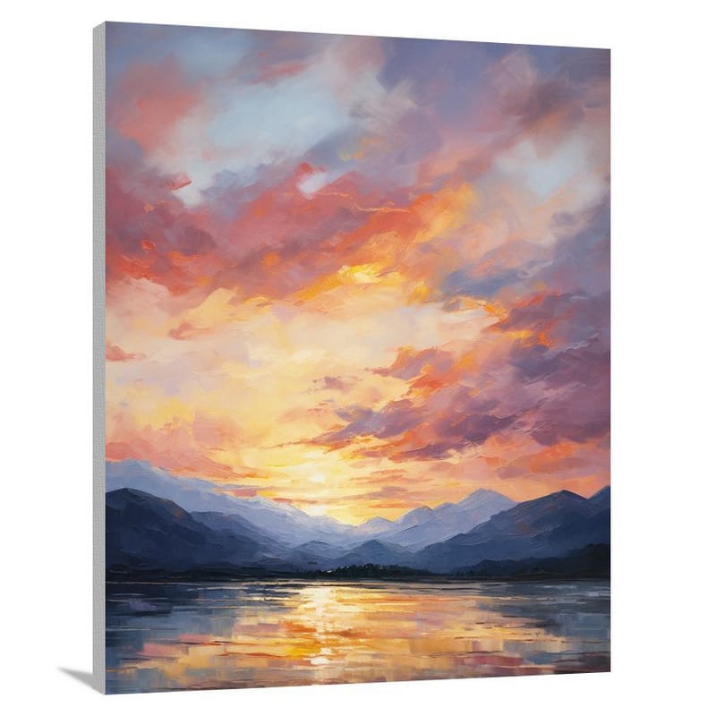 Sky's Fiery Serenity - Impressionist - Canvas Print