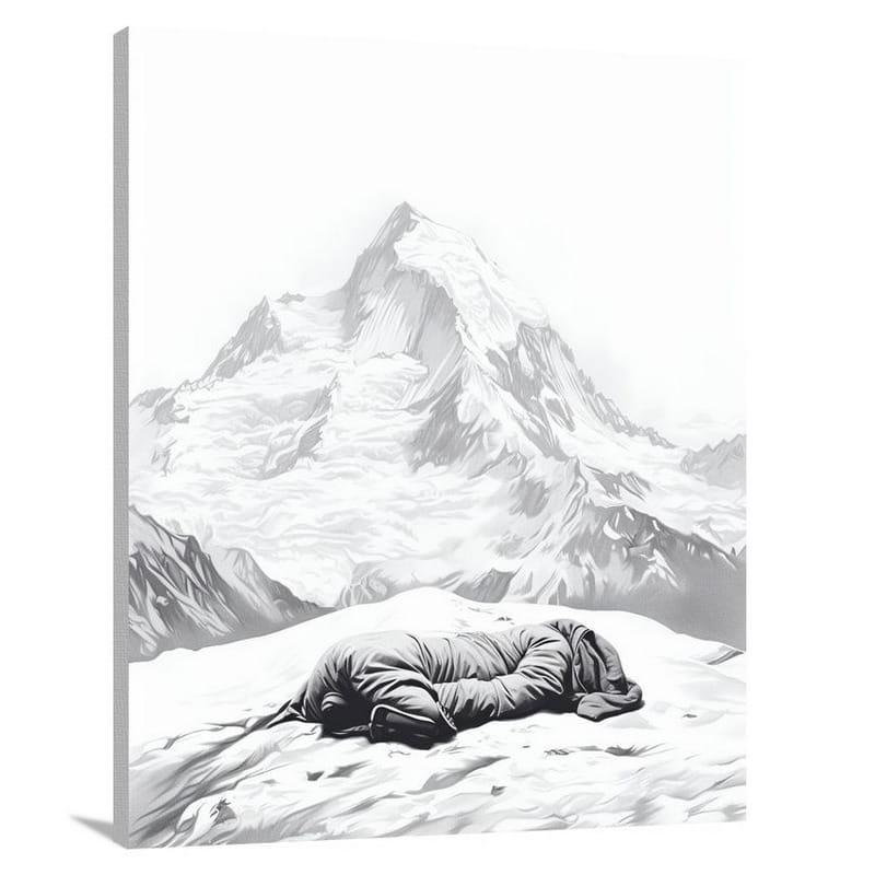 Sleeping Serenity - Black And White - Canvas Print