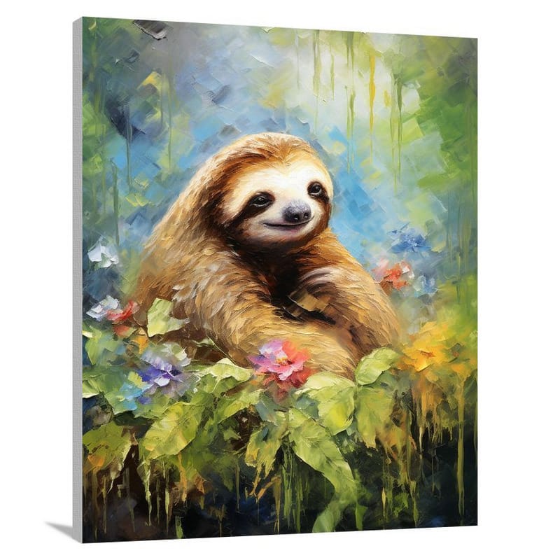 Sloth's Serene Haven - Canvas Print