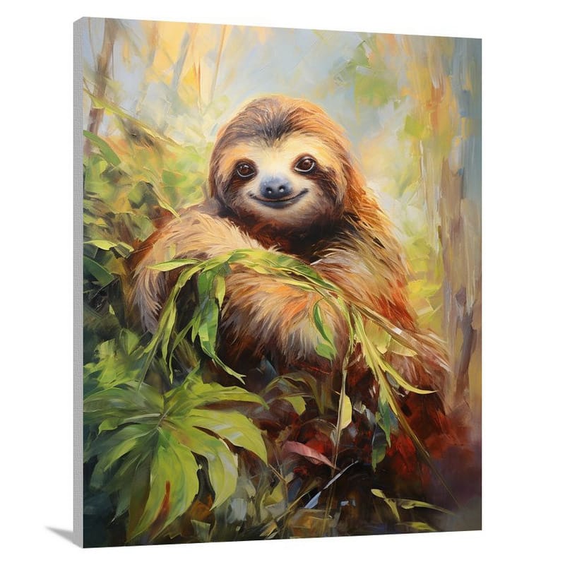Sloth's Serene Haven - Impressionist - Canvas Print