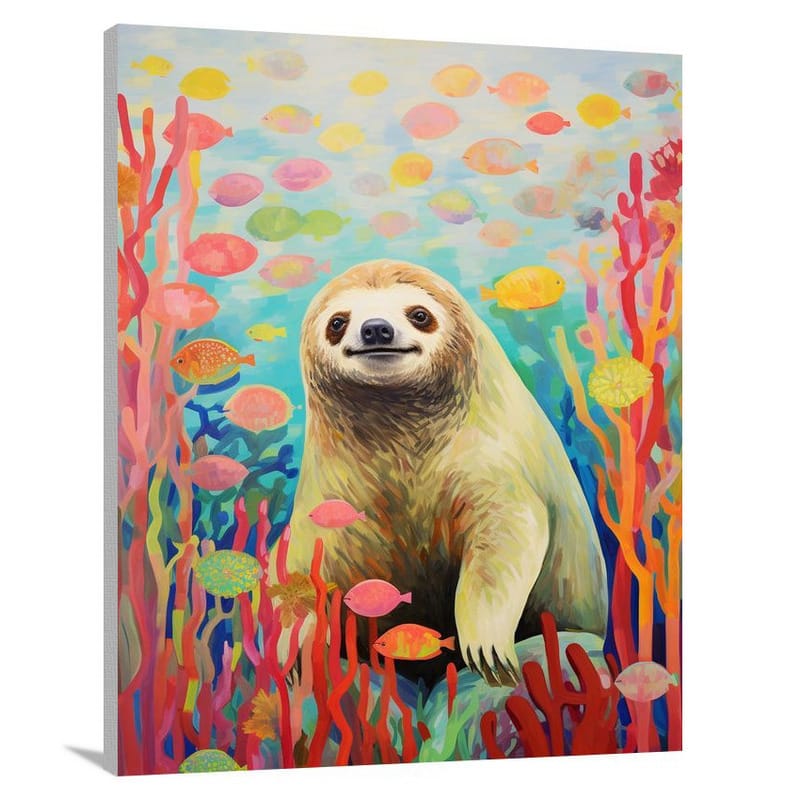 Sloth's Serene Seabed - Canvas Print