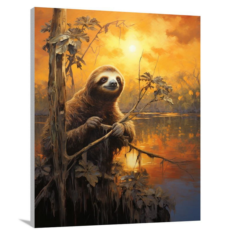 Sloth's Serenity - Contemporary Art - Canvas Print