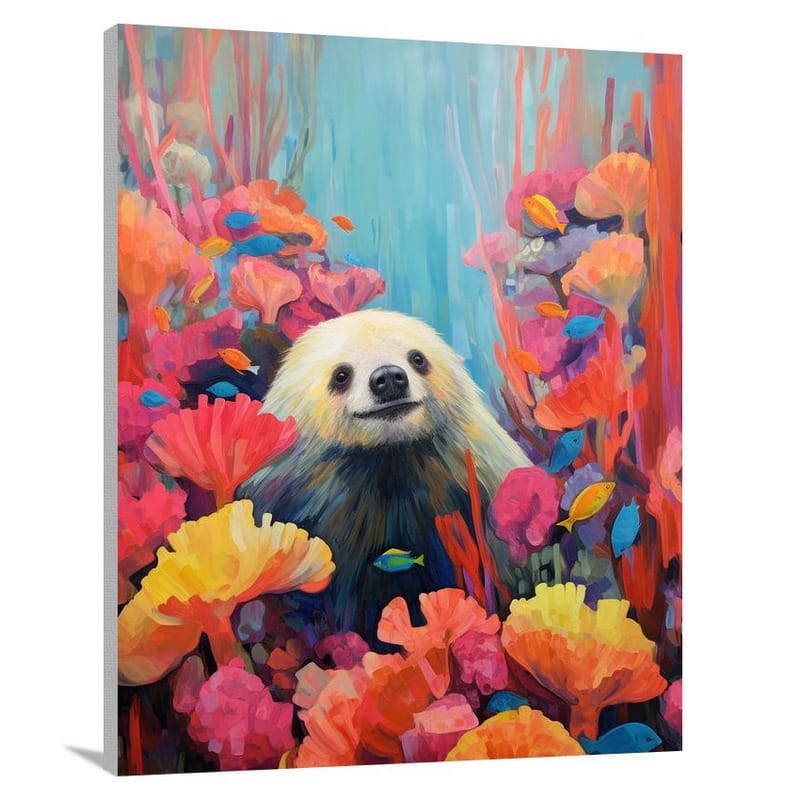 Sloth's Serenity - Minimalist - Canvas Print