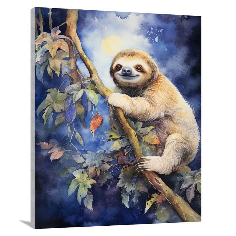 Sloth - Watercolor - Canvas Print