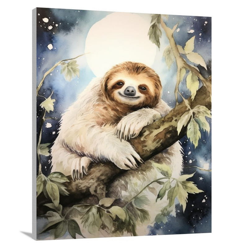 Sloth - Watercolor - Watercolor - Canvas Print