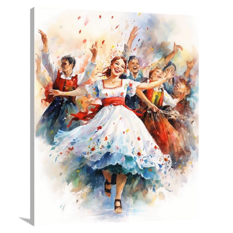 Slovakia's Folklore Fiesta - Watercolor - Canvas Print