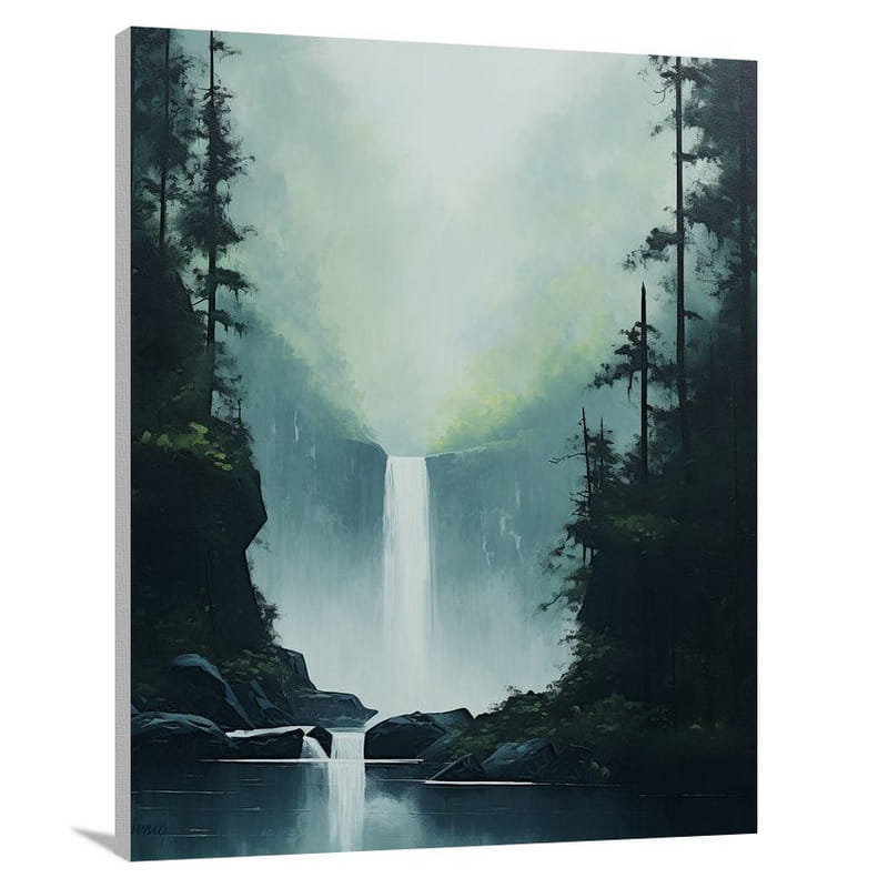 Slovenia's Enchanted Cascades - Minimalist - Canvas Print