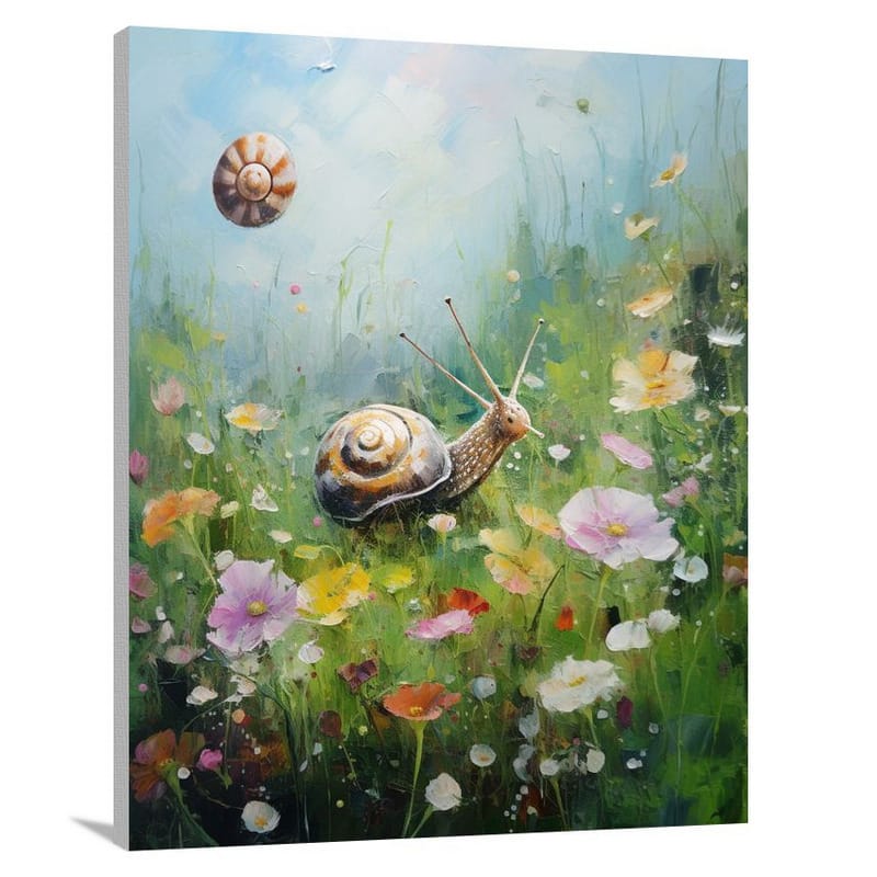 Snail's Serenade - Impressionist - Canvas Print