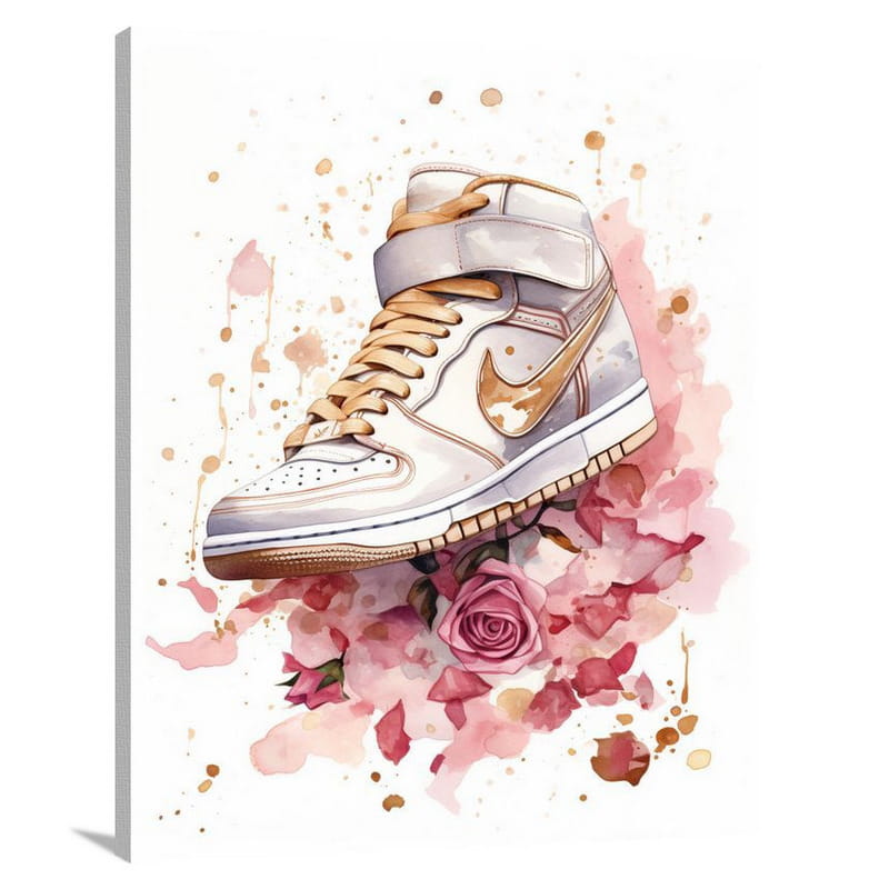 Sneaker's Floral Strut - Canvas Print