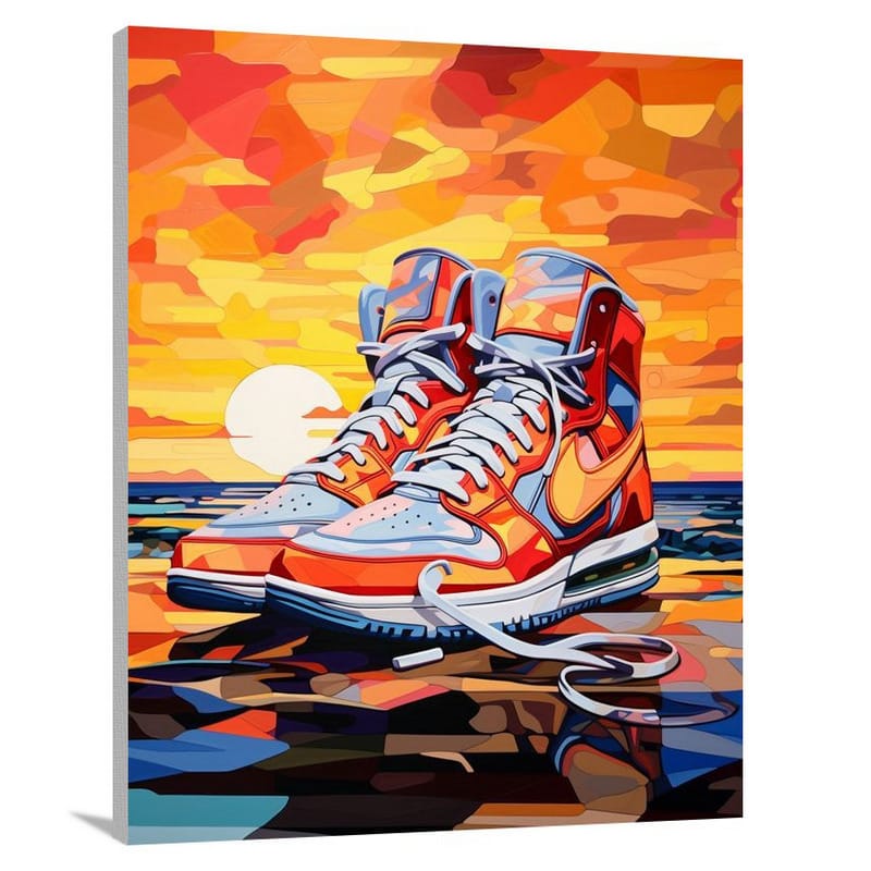 Sneaker Sunset - Pop Art - Canvas Print