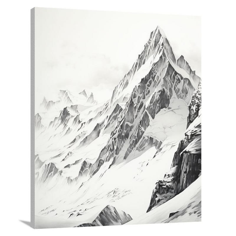 Snow-capped Majesty: Wales' European Peaks - Canvas Print