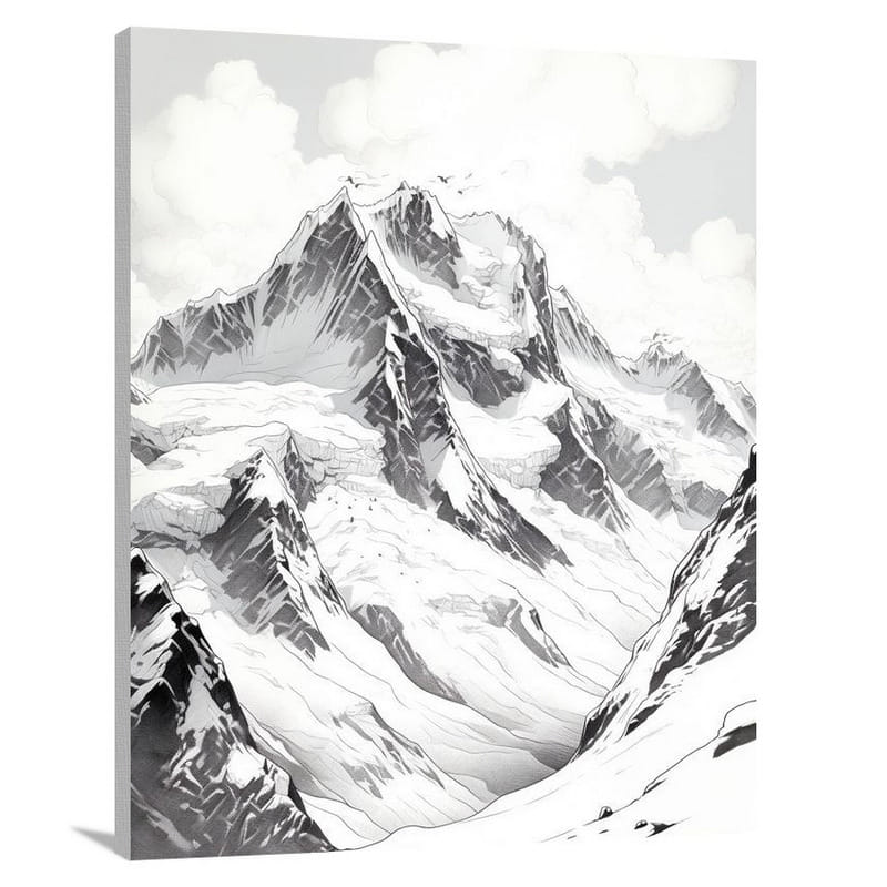 Snow-capped Majesty: Wales' Inviting Peaks - Canvas Print