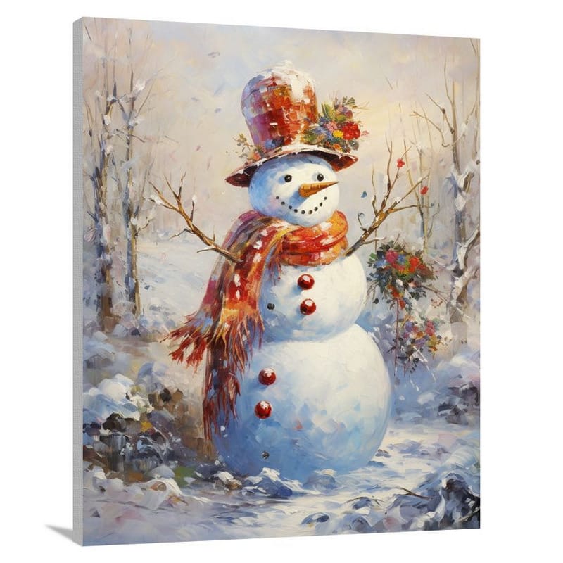 Snowman's Ornamental Delight - Canvas Print