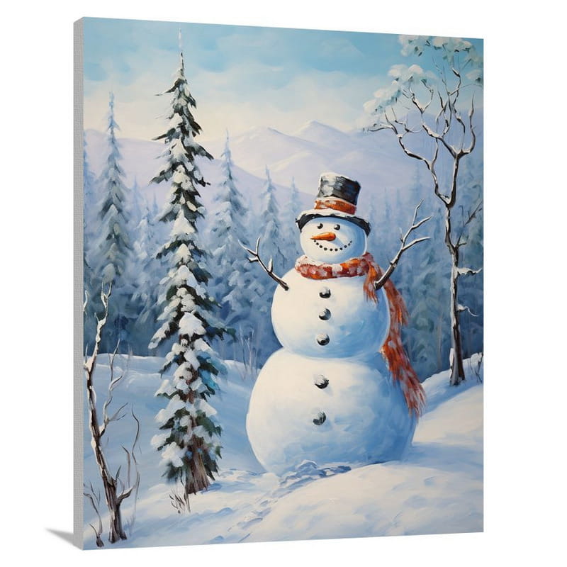 Snowman's Serenity - Canvas Print