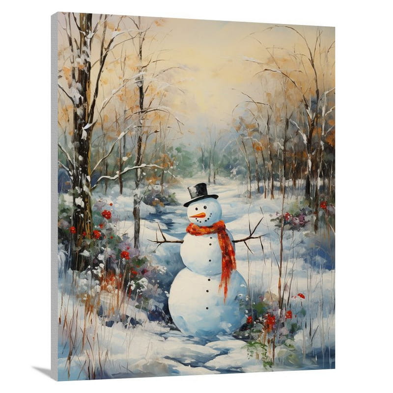 Snowman's Serenity - Contemporary Art - Canvas Print