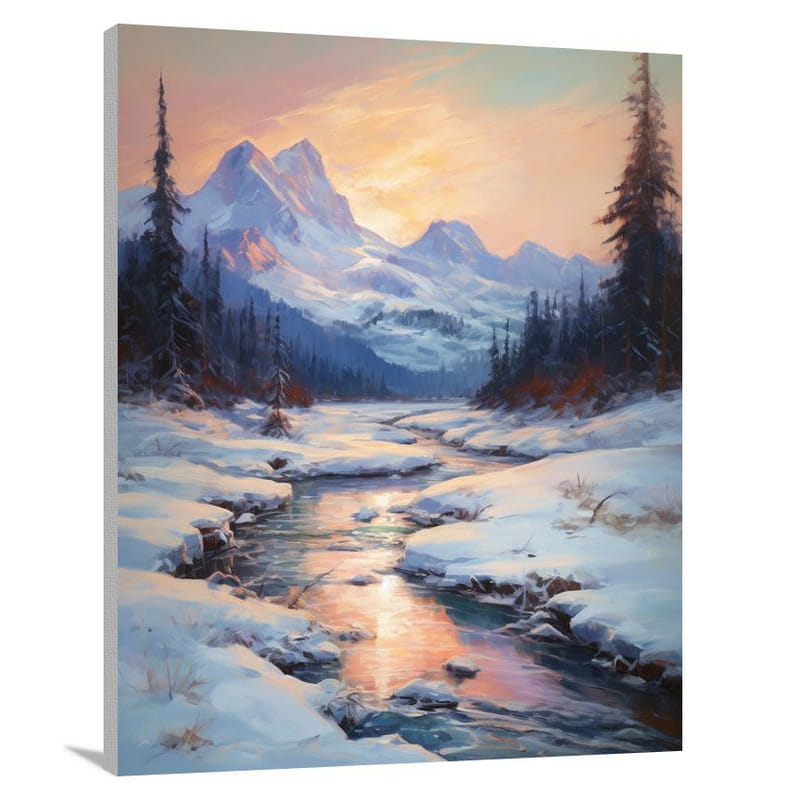 Snowscape Symphony - Impressionist - Canvas Print