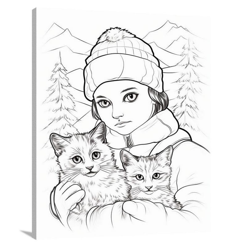 Snowshoe Cat's Cozy Companions - Canvas Print