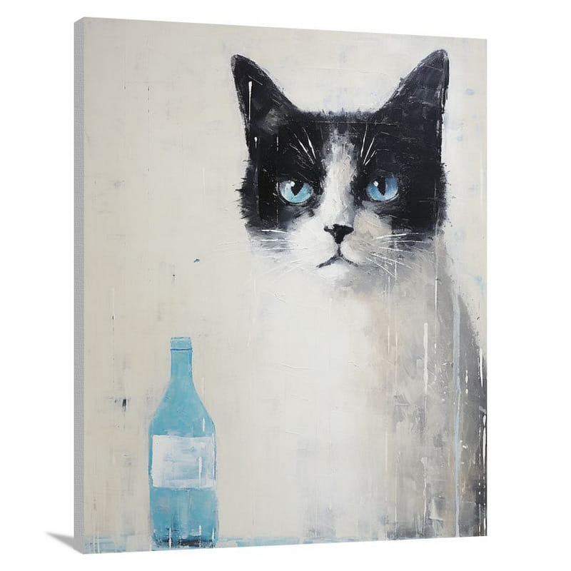 Snowshoe Cat's Gaze - Minimalist - Canvas Print