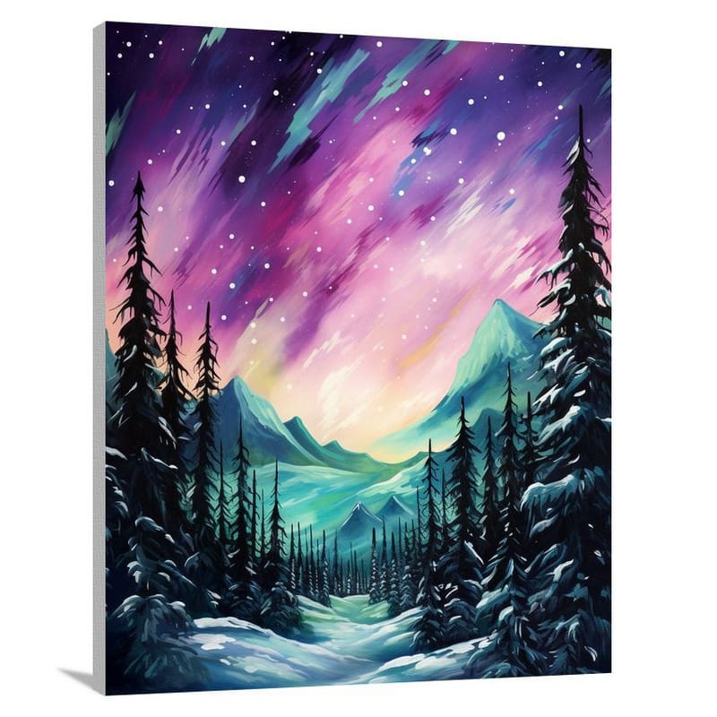 Snowy Mountain Majesty - Pop Art - Canvas Print