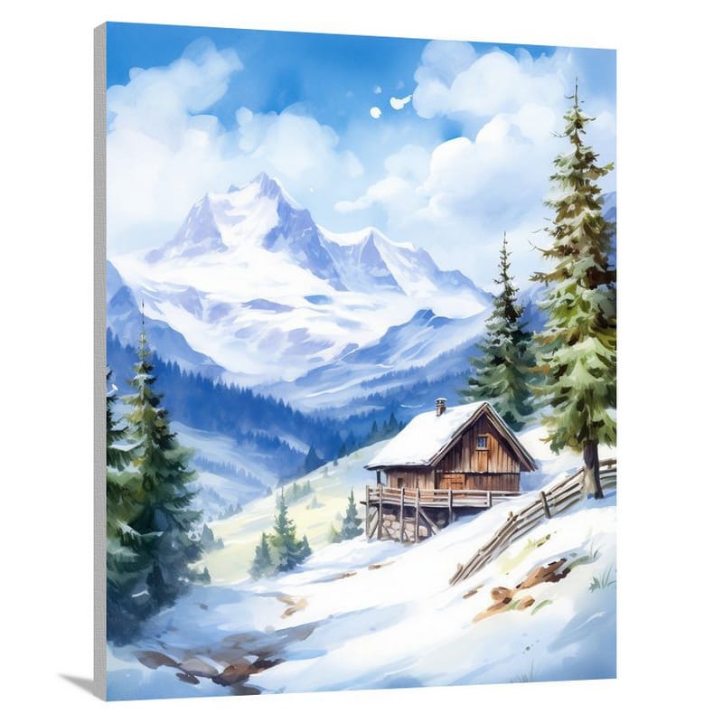 Snowy Mountain Serenity - Canvas Print