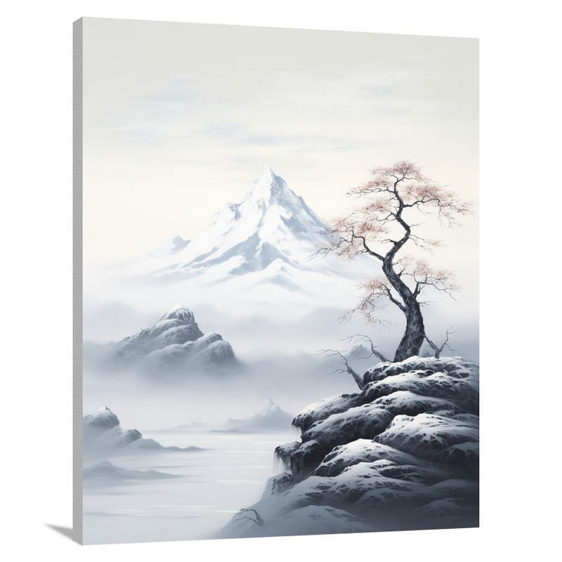 Snowy Mountain Whispers - Canvas Print