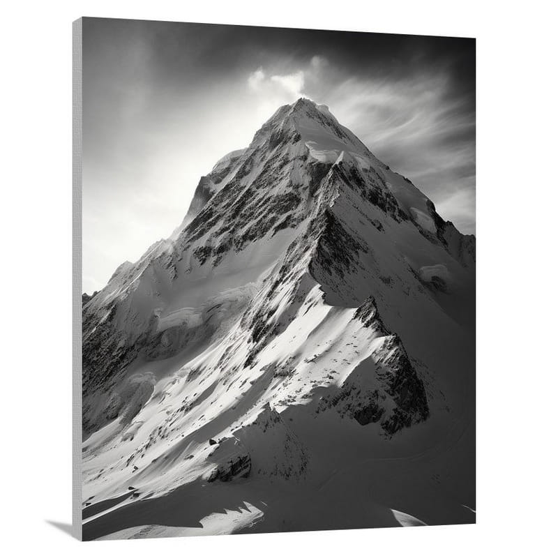 Snowy Serenity - Black And White 2 - Canvas Print