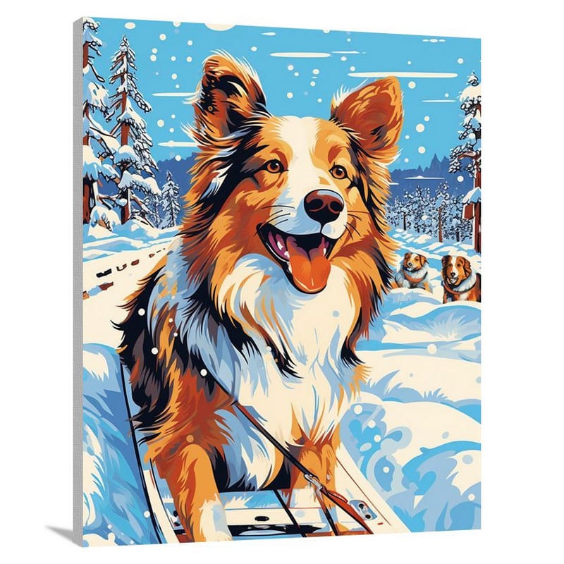 Snowy Shepherd - Canvas Print