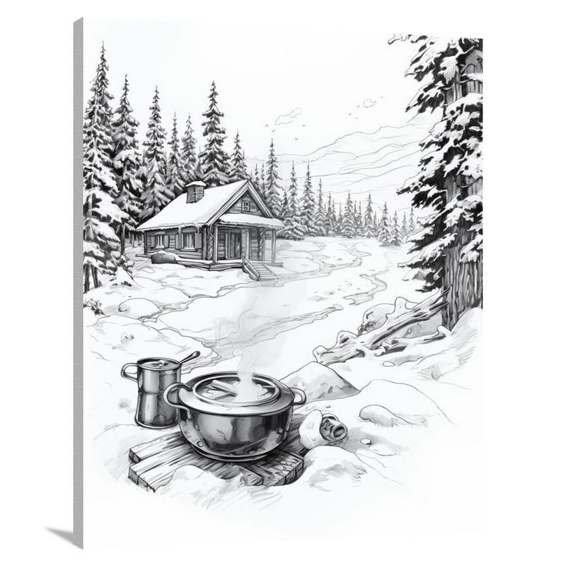 Snowy Soup Haven - Canvas Print