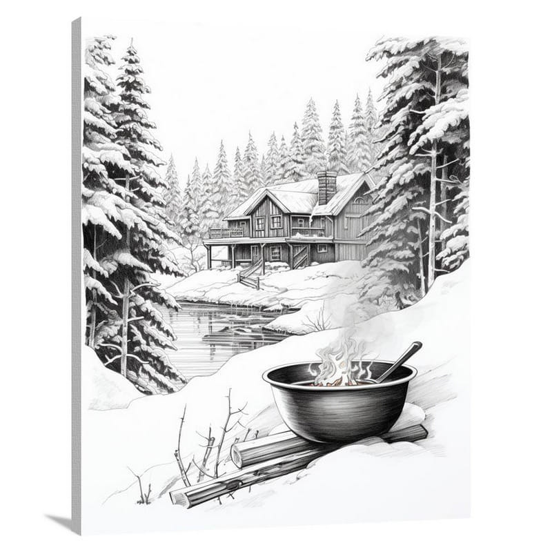 Snowy Soup Serenity - Canvas Print