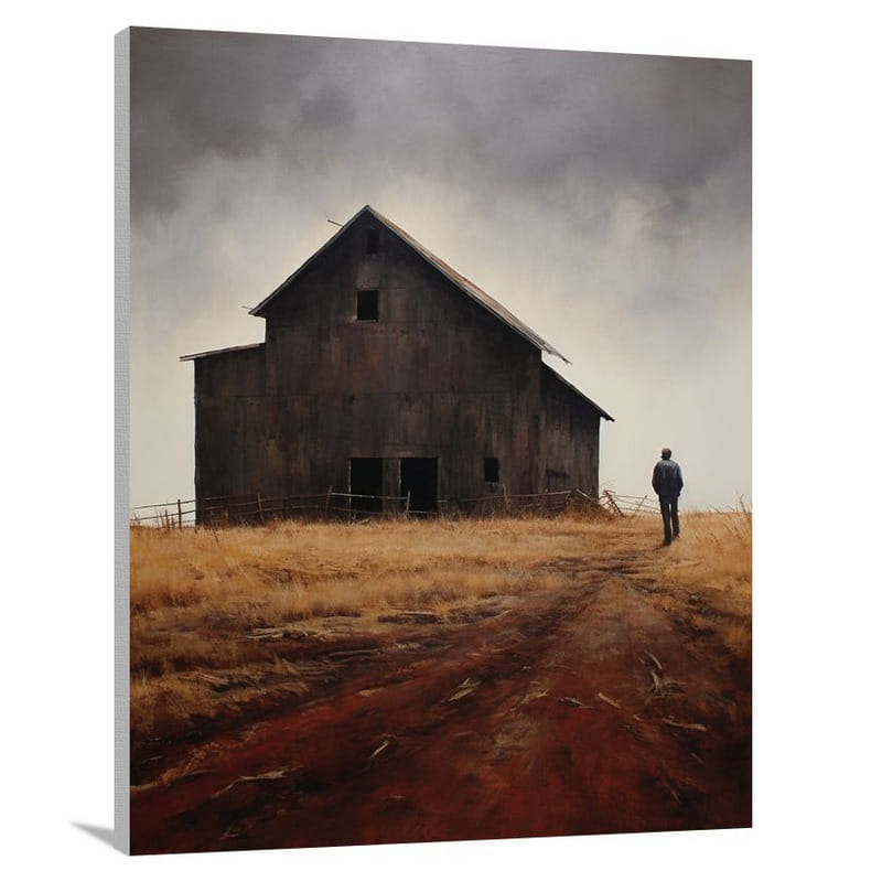 Solitude: Barn's Reflection - Canvas Print