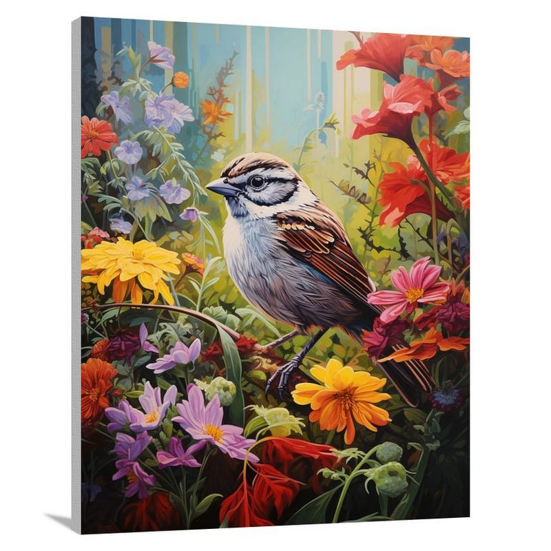 Sparrow's Serenade - Pop Art - Canvas Print