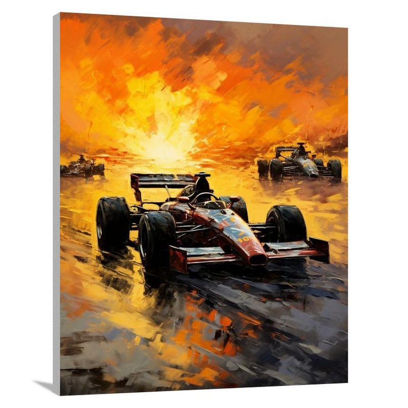 Speed Symphony: Auto Racing - Impressionist - Canvas Print