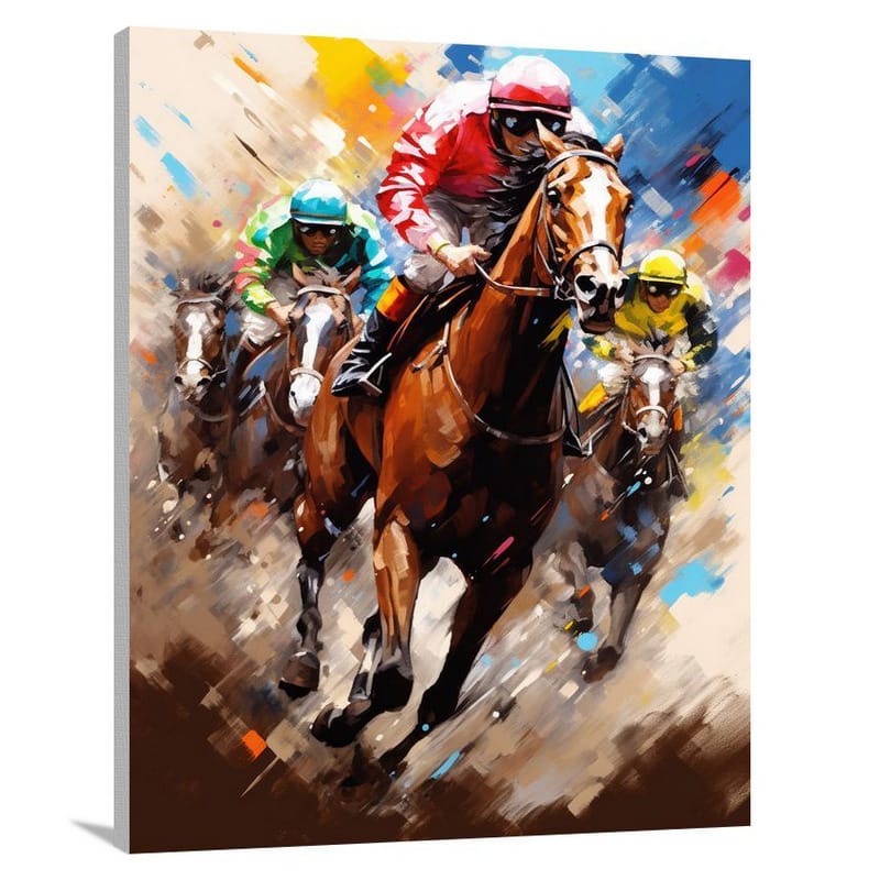 Speeding Colors: Horse Racing - Canvas Print
